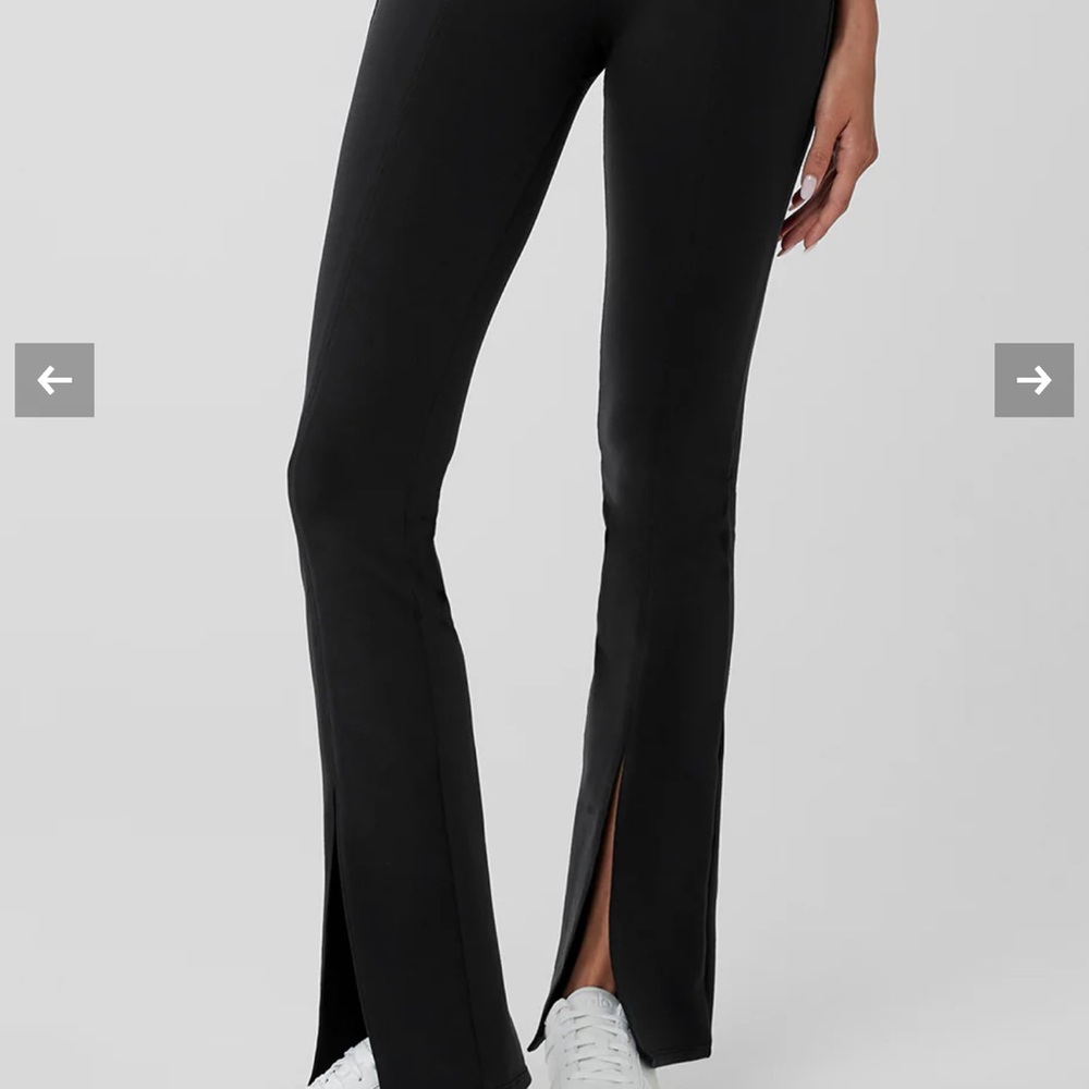 Alo black yoga pants with slit